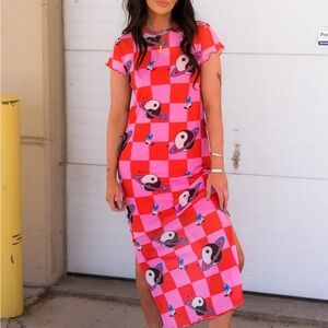 Dressed in LALA Cosmic Cowgirl Checkered Midi Dress